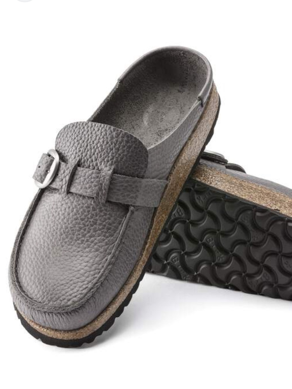 Birkenstock Buckley Nubuck Leather Clog Mules in Whale Gray Women’s Size 7
